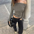 Filomena Off-Shoulder Striped Top [DD3KRY0C]