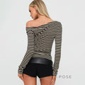Filomena Off-Shoulder Striped Top [B68TMDQK]