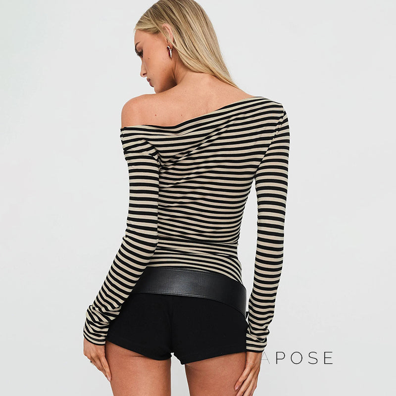 Filomena Off-Shoulder Striped Top [B68TMDQK]