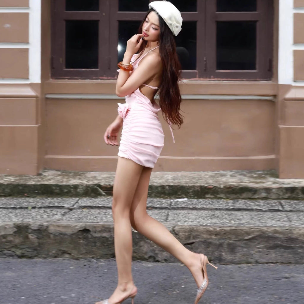 Floral Embellished Bodycon Mini Dress [0TXS0C3A]