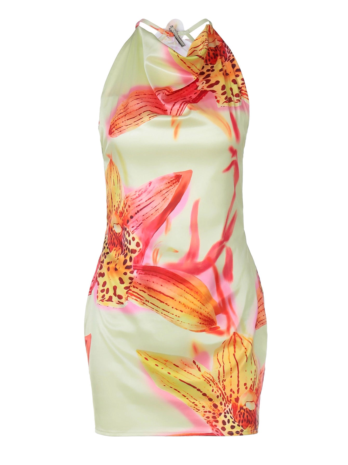Floral Gradient Halter Mini Dress [XFB0TSS4]