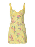 Floral Lace Spliced Mini Dress [2G2TEJRM]