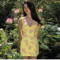 Floral Lace Spliced Mini Dress [1PWFOJ1E]