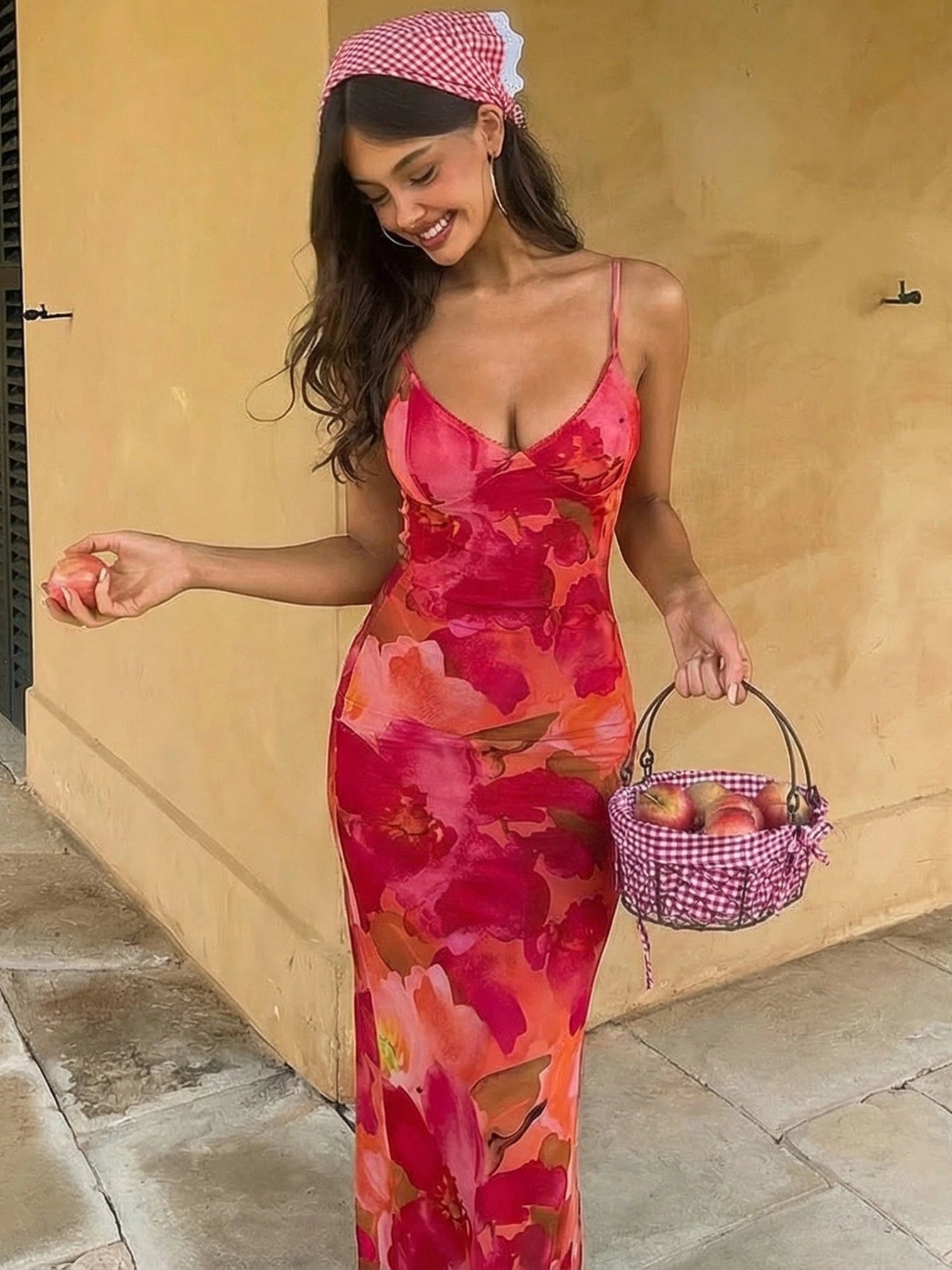 Floral Print Maxi Dress [TXD7RM7V]