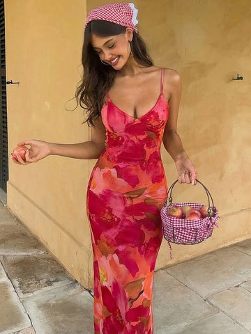 Floral Print Maxi Dress [TXD7RM7V]