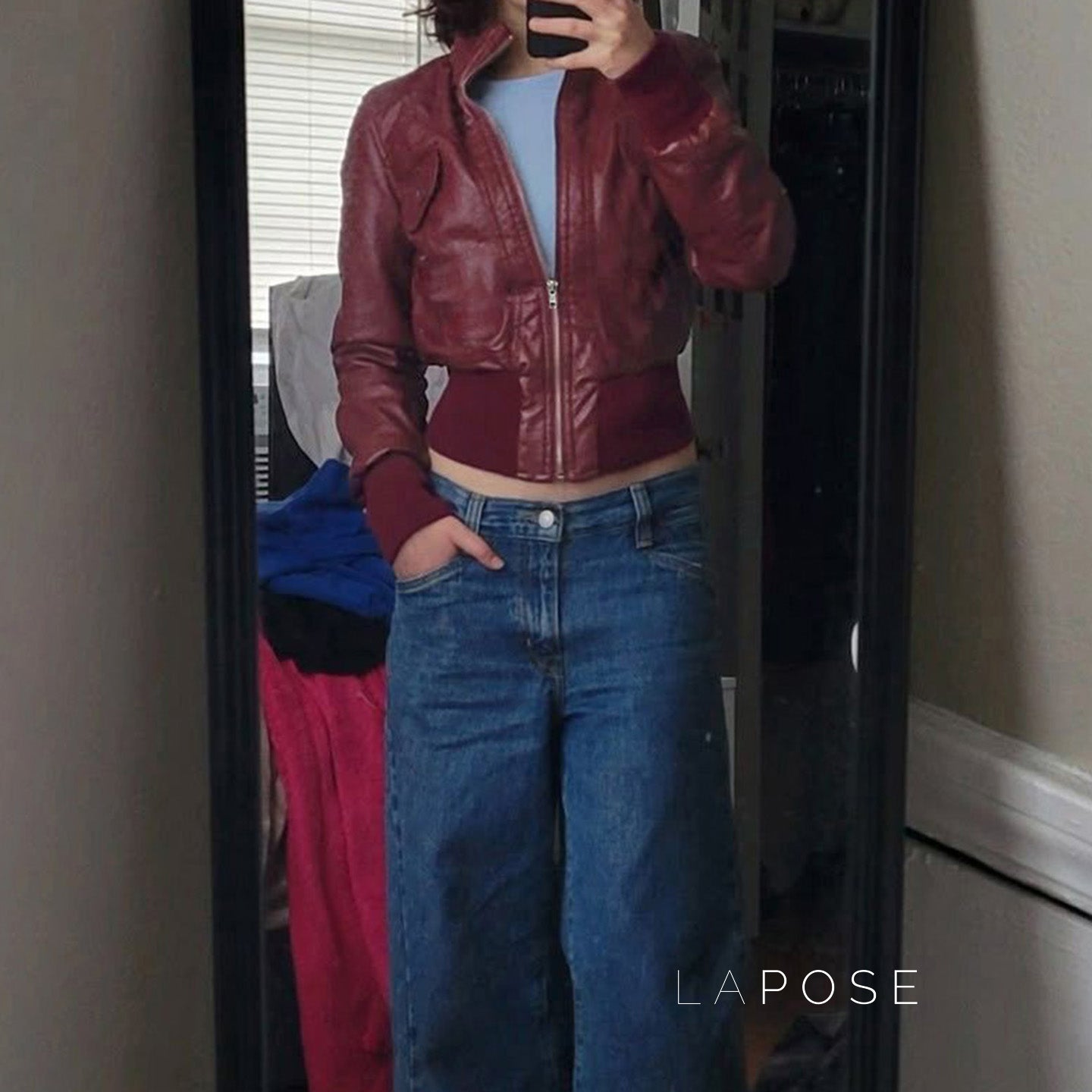 Florencia Cropped Faux Leather Jacket [MLNQGNDF]