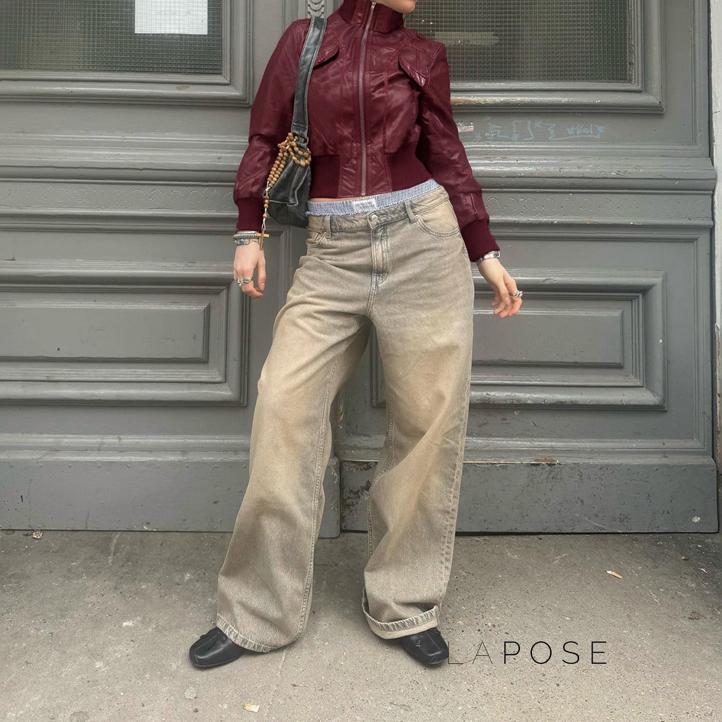 Florencia Cropped Faux Leather Jacket [4C5J1UJQ]