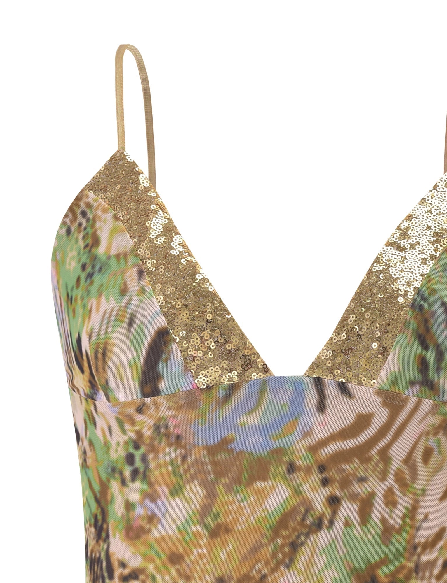 LaPose Francisca Animal Swirl Sequin Top