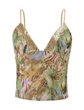 LaPose Francisca Animal Swirl Sequin Top
