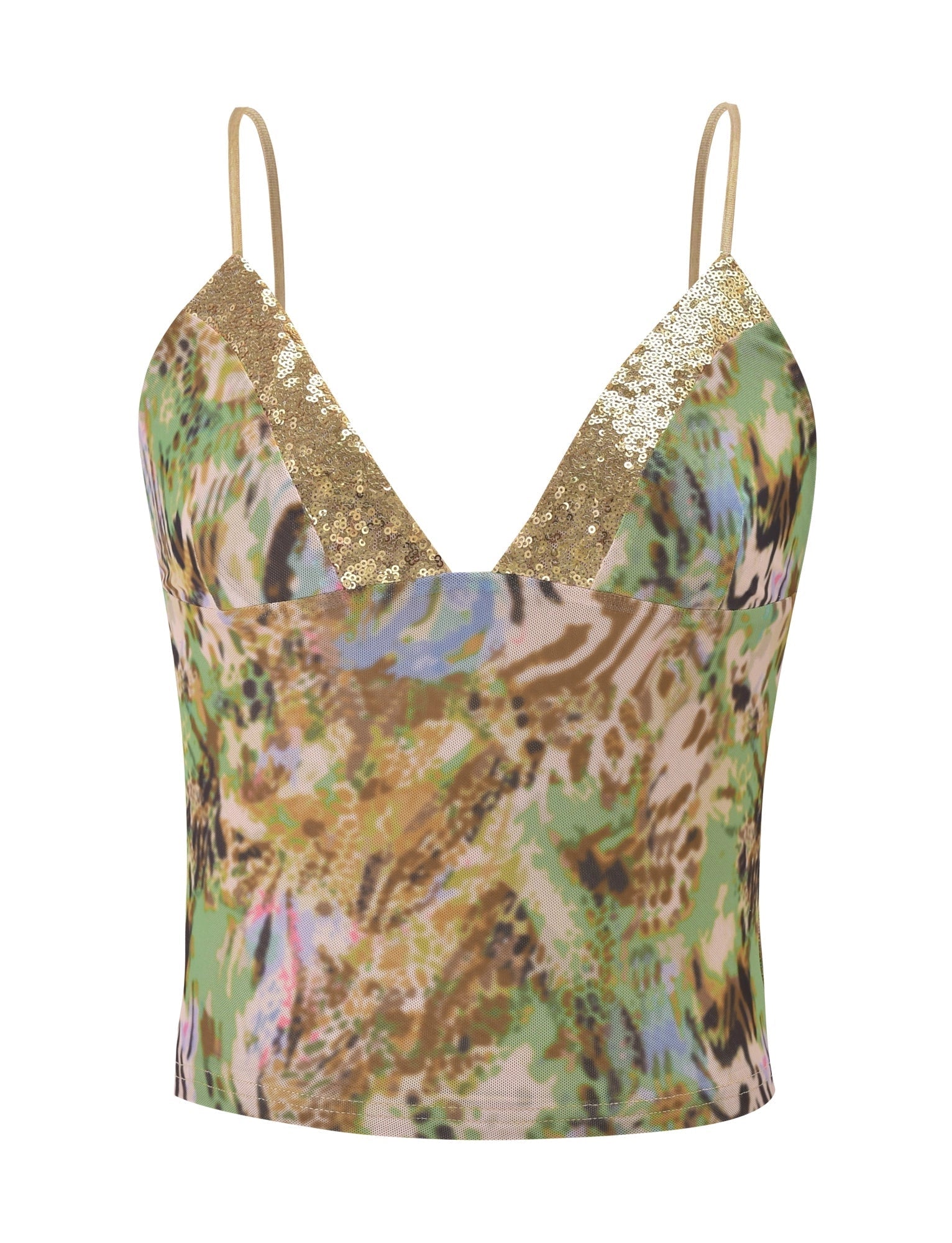 LaPose Francisca Animal Swirl Sequin Top