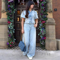 Freyja Denim Wide-Leg Pant Set [B3CP0ROV]
