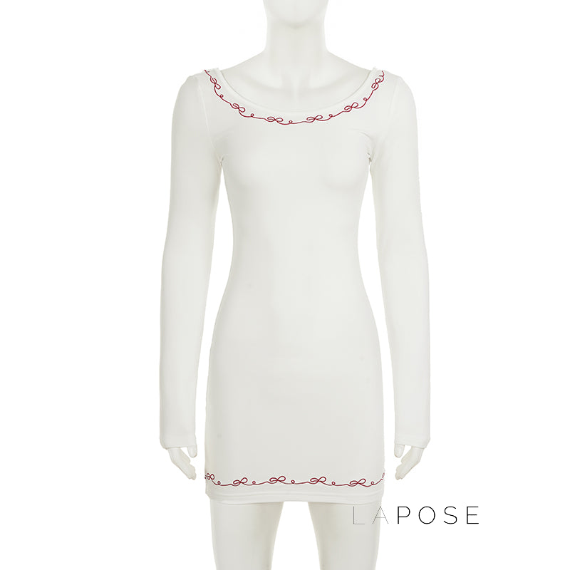 Frida Embroidered Long Sleeve Mini Dress [JGBXU7F1]