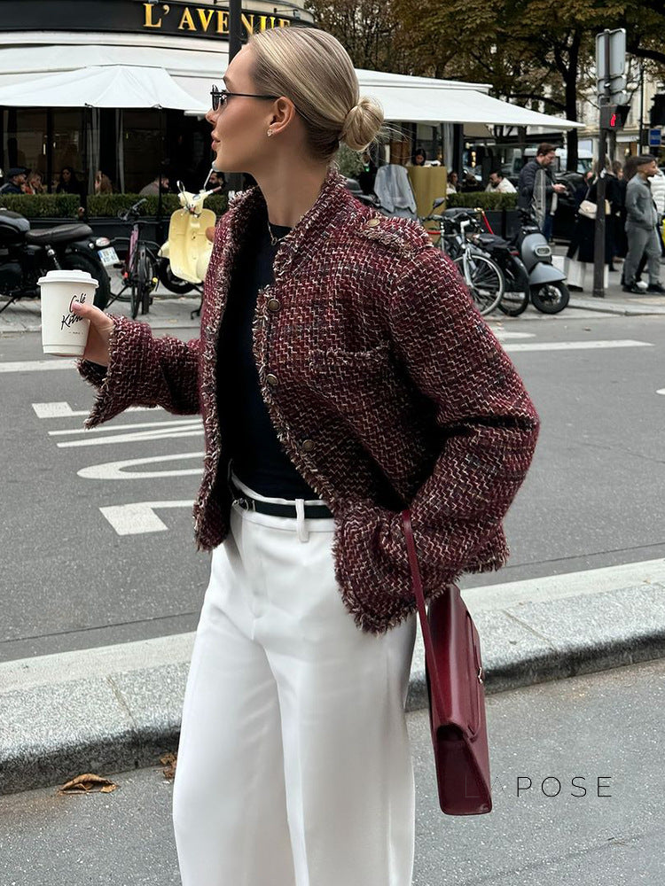 Geovanna Tweed Cropped Jacket [B72ZMDDH]