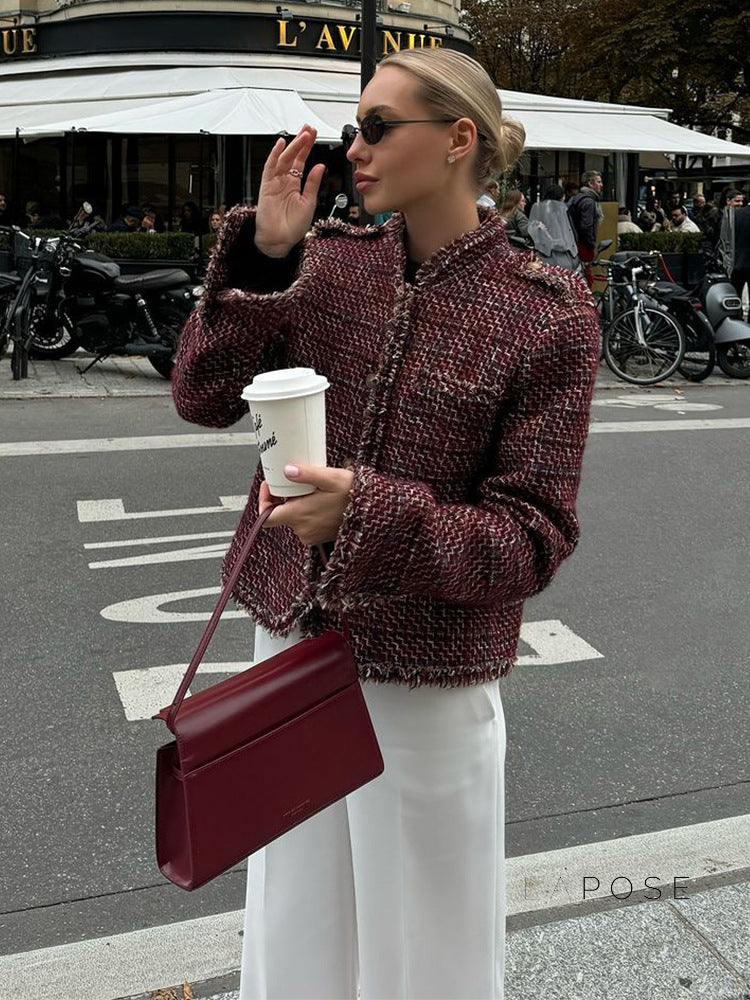 Geovanna Tweed Cropped Jacket [C95UWP30]