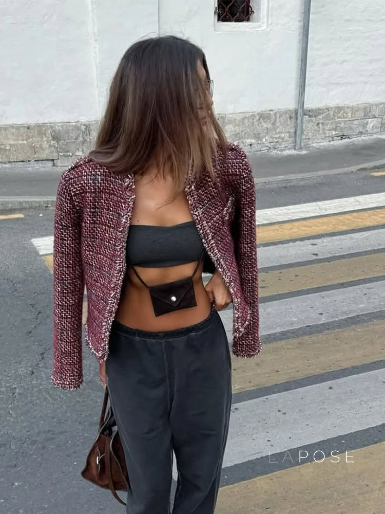 Geovanna Tweed Cropped Jacket [KP0AXRBW]