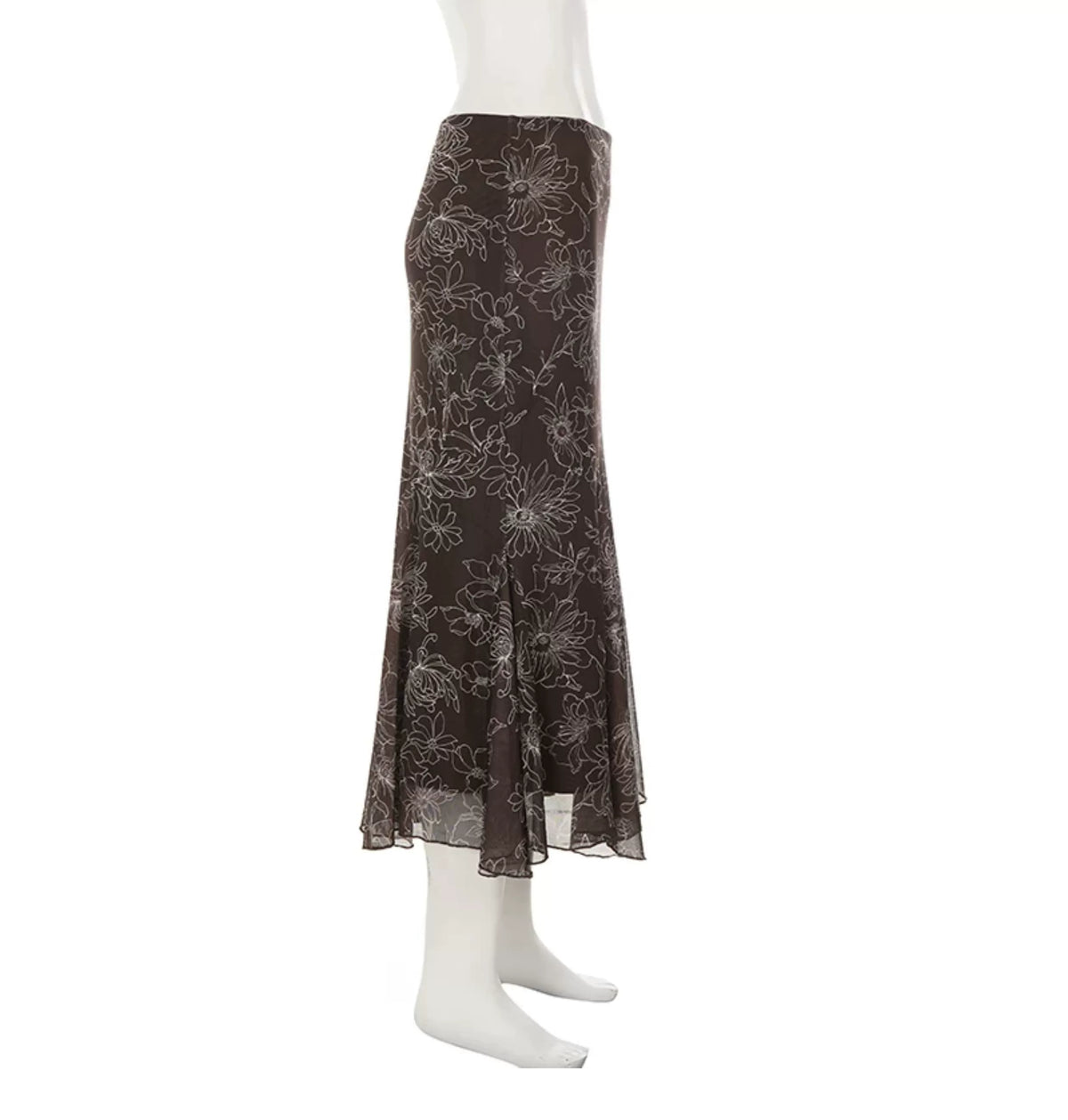 LaPose - Gisele Floral Mermaid Midi Skirt