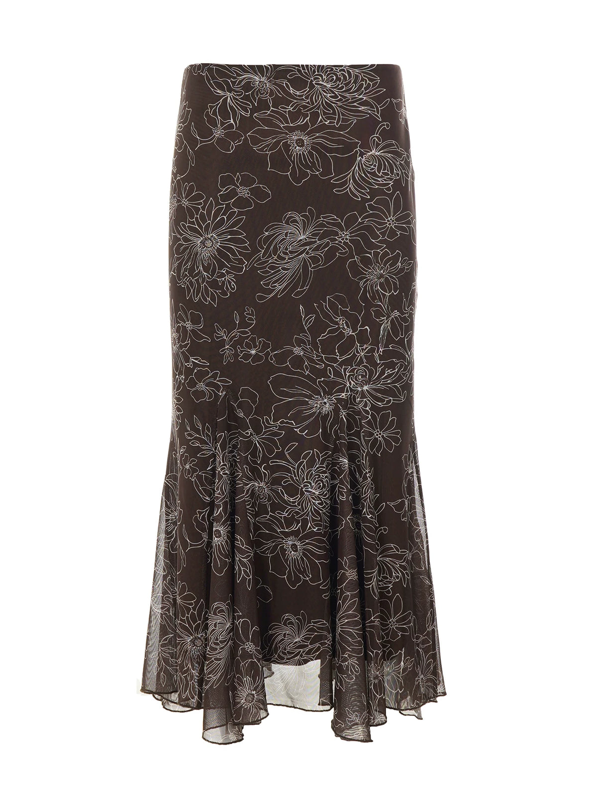 LaPose - Gisele Floral Mermaid Midi Skirt