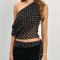 Goldy Polka Dot Off-Shoulder Top [746U87WP]