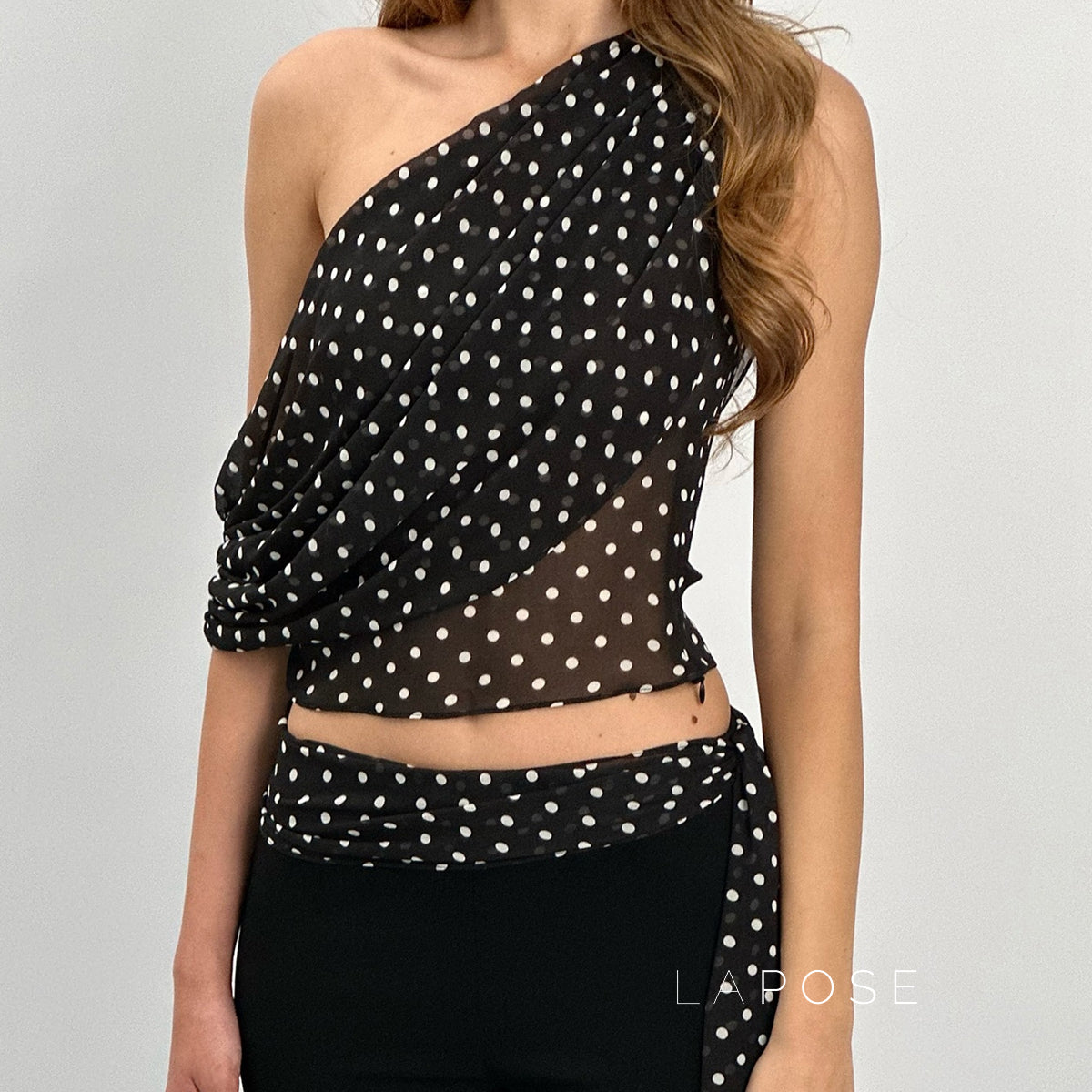 Goldy Polka Dot Off-Shoulder Top [746U87WP]