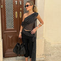Goldy Polka Dot Off-Shoulder Top [WEHYXVWI]