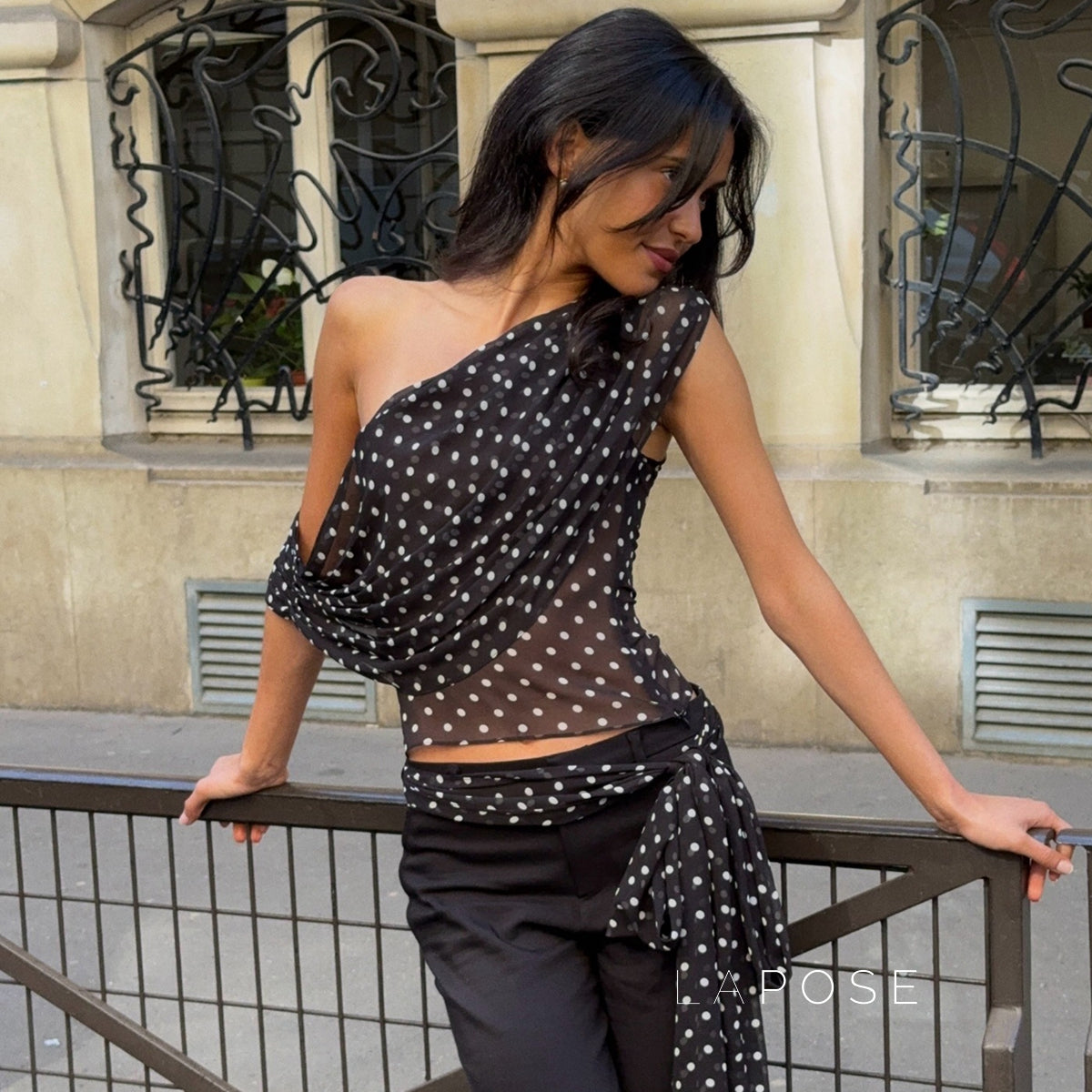 Goldy Polka Dot Off-Shoulder Top [9UX4WHNW]