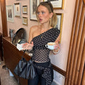 Goldy Polka Dot Off-Shoulder Top [070DJD0U]