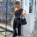 Goldy Polka Dot Off-Shoulder Top [2VKL0RGA]