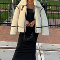 Gracelin Faux Shearling Bomber Jacket [OM6LOLKJ]