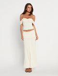 LaPose Gracelyn Polka Dot Maxi Skirt - Bone