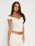 LaPose Gracelyn Polka Dot Maxi Skirt - Bone