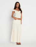 LaPose Gracelyn Polka Dot Maxi Skirt - Bone