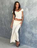 LaPose Gracelyn Polka Dot Maxi Skirt - Bone