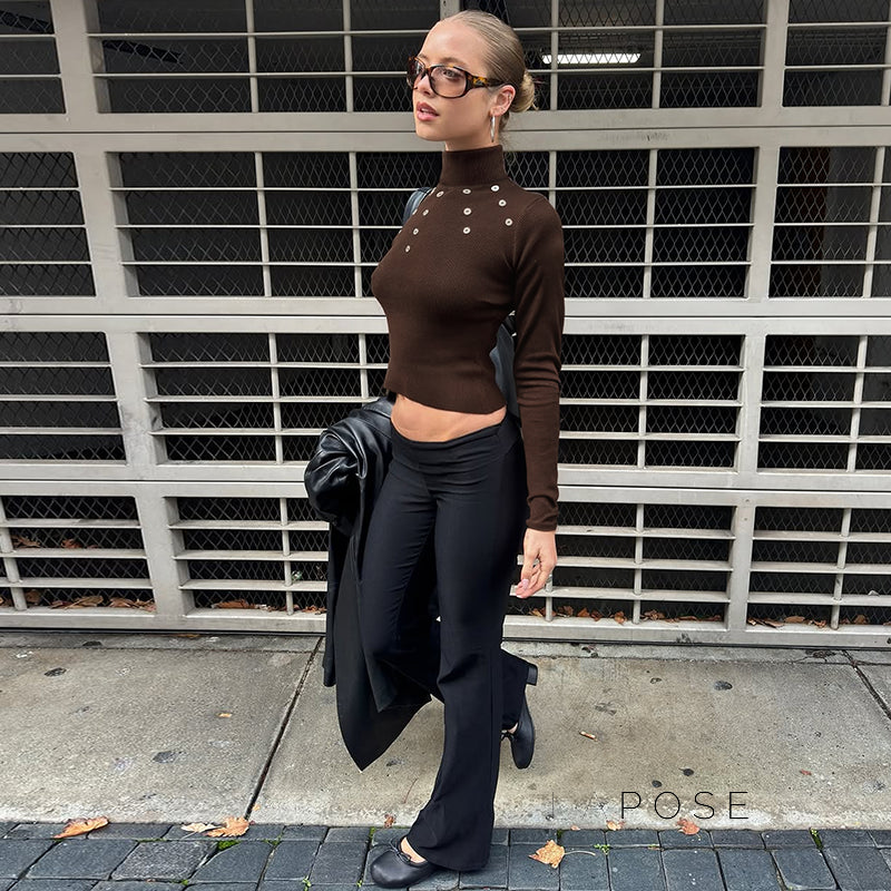 Graciela Ribbed Turtleneck Top [O6XUZB03]