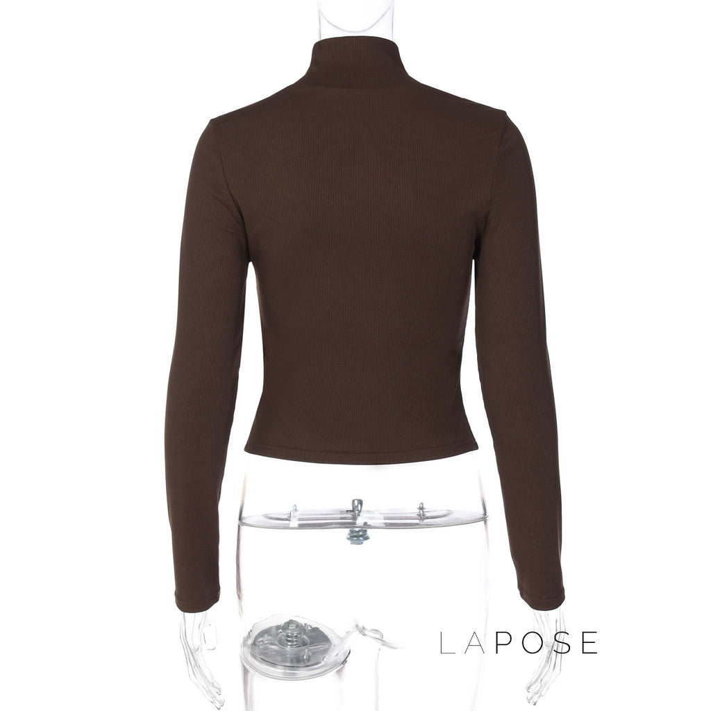Graciela Ribbed Turtleneck Top [2Y2AIE54]