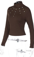 Graciela Ribbed Turtleneck Top [CVAJ2ZXN]