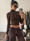 Graciela Ribbed Turtleneck Top [GM8UGO4L]