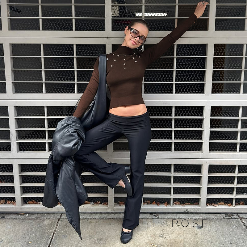 Graciela Ribbed Turtleneck Top [CHEQKW0O]