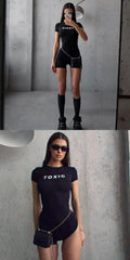 Graphic Print Slim Romper [FNOZ69CA]