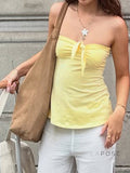 Gray Strappy Bow Off-Shoulder Top [85AMPN2G]