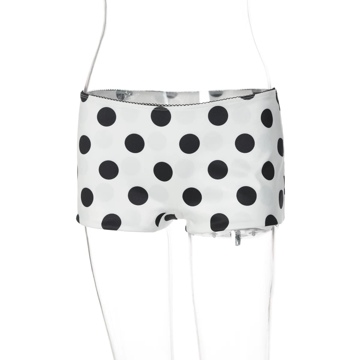 LaPose - Graycen Cut-Out Top and Polka Dot Shorts Set - White Shorts Color