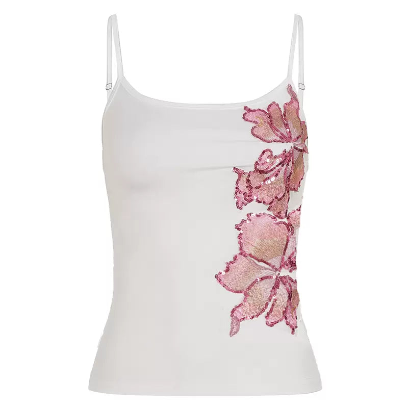 LaPose - Grayson Sequin Floral Embroidered Camisole