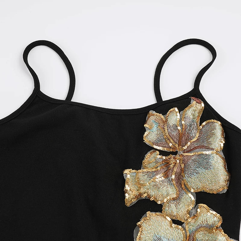 LaPose - Grayson Sequin Floral Embroidered Camisole