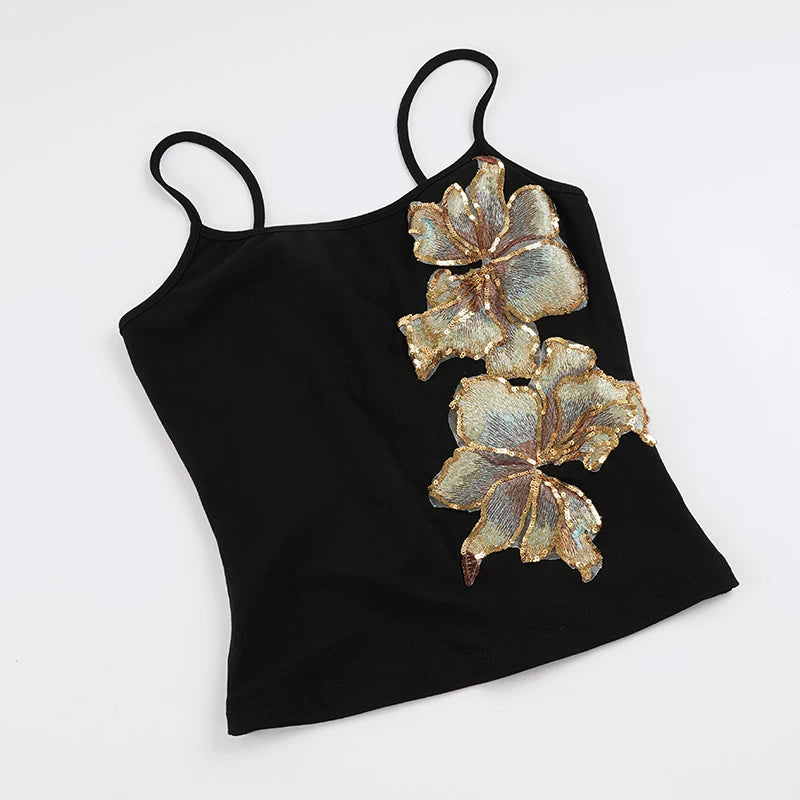 LaPose - Grayson Sequin Floral Embroidered Camisole
