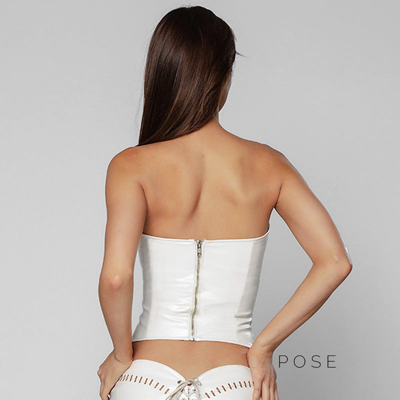 Gretta Zipper Tube Top [XMLGX1ZR]