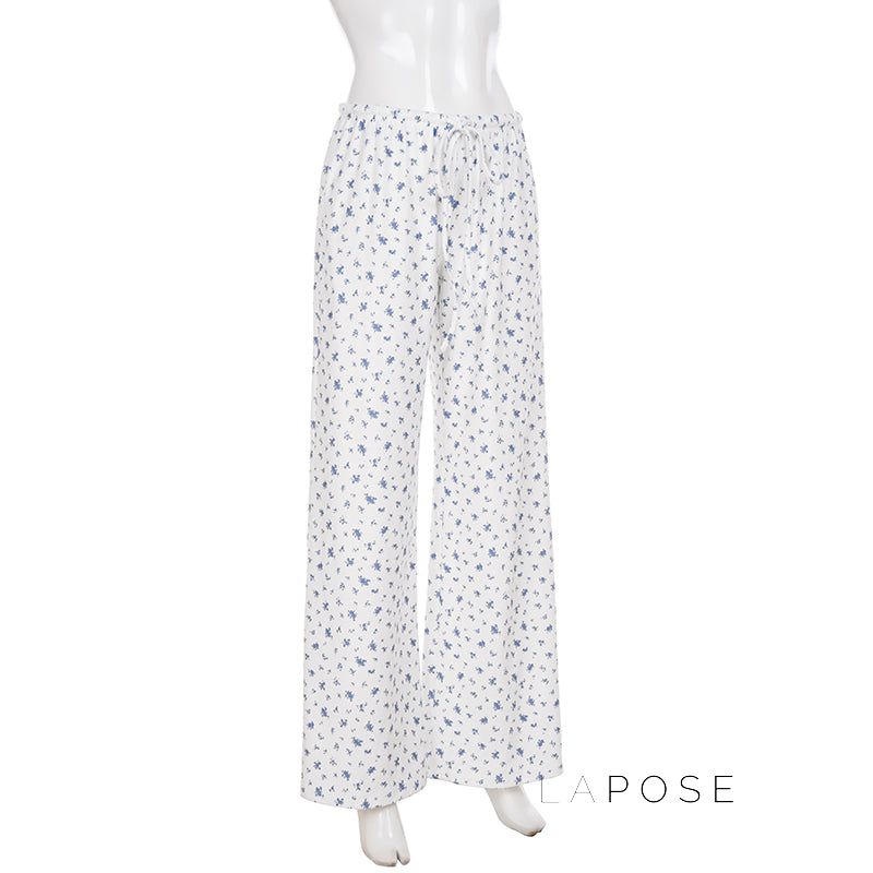 Grey Floral Drawstring Lounge Pants [YQ6IFI1V]