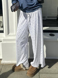 Grey Floral Drawstring Lounge Pants [SLTS8RZM]