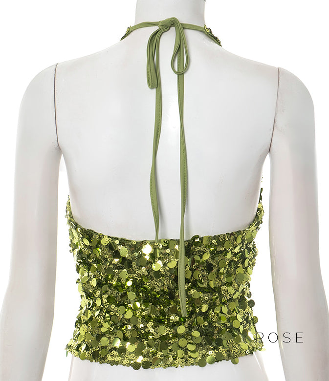 Gwenevere Sequin Halter Top [9WQSIB19]