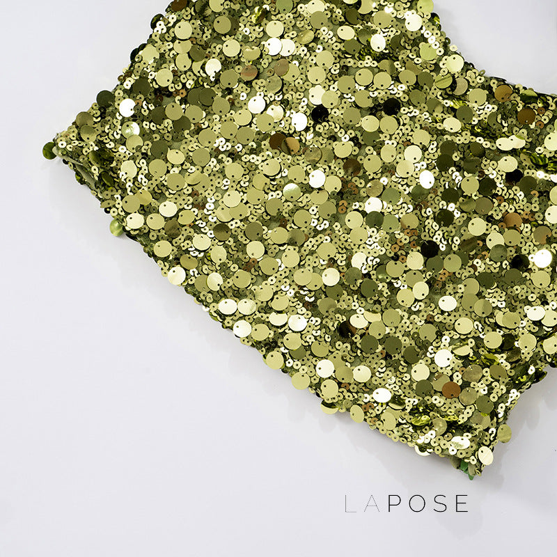 Gwenevere Sequin Halter Top [AQ0GC78N]