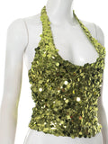 Gwenevere Sequin Halter Top [KF2PO0IZ]