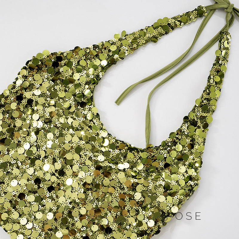 Gwenevere Sequin Halter Top [0Z9FQ8TF]
